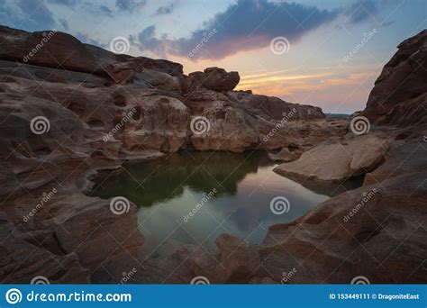 Stone Mountain Sunset View At Sam Phan Bok Ubon Ratchathani Thailand