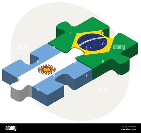 Vector Image Argentina And Brazil Flags In Puzzle Isolated On White