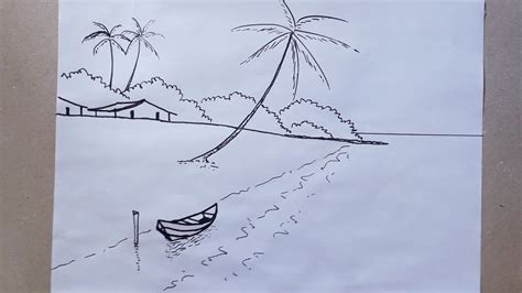 Como Desenhar Fácil Uma Paisagem Praia Com Casas Risco 15 Youtube