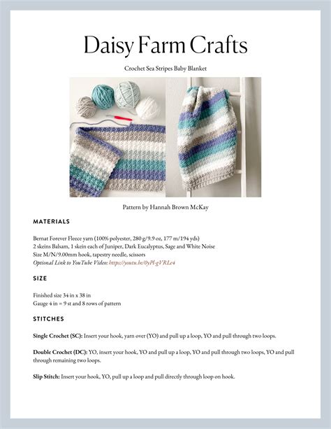 Crochet Sea Stripes Baby Blanket Daisy Farm Crafts