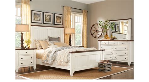 Sleep is a vital part of your life with our wide selection of colors and styles, you can find the perfect king bedroom furniture set to fit your design tastes. Cottage Town White 7 Pc King Panel Bedroom - Traditional