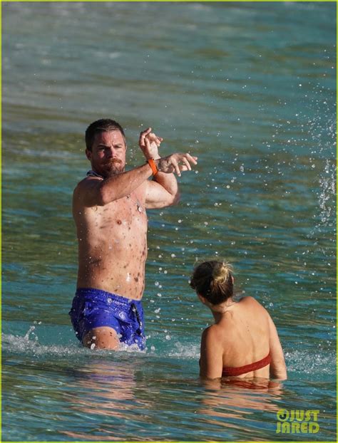 Stephen Amell Shows Off His Hot Body In St Barts With Wife Cassandra