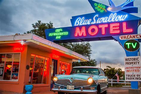 Blue Swallow Motel On Route 66 Photograph By Steven Bateson Fine Art