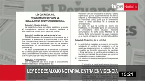 Ley De Desalojo Notarial Entra En Vigencia Mañana Youtube