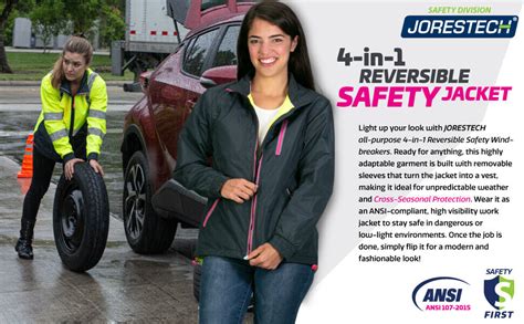 4 In 1 Hi Vis Visibility Reversible Women Safety Jacket Jorestech