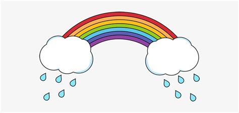 Rainbow With Clouds Silhouette Cute Rainbow Cloud Drawing
