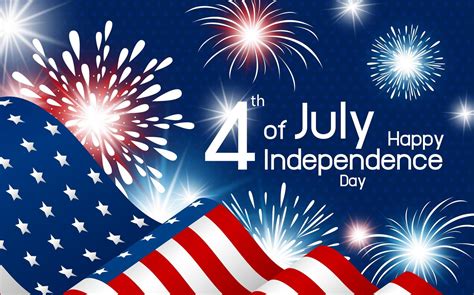 happy independence day poster with flag and fireworks 1222661 vector art at vecteezy