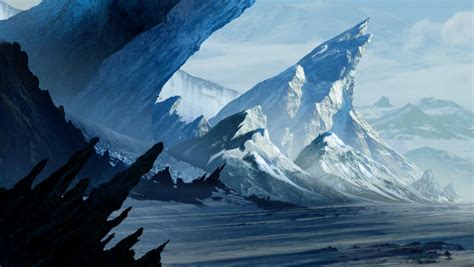 Artstation Layered Psd File Of Exotic Snowy Mountains Landscape