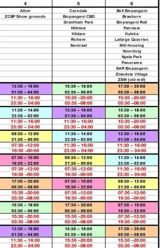 This means that load shedding starts with the group/s that is/are earmarked on the schedule at that specific time and day of the month. Loadshedding schedule for uMhlathuze | Zululand Observer