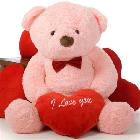 48in Giant Valentines Day Teddy Bears Have Red I Love You Heart And