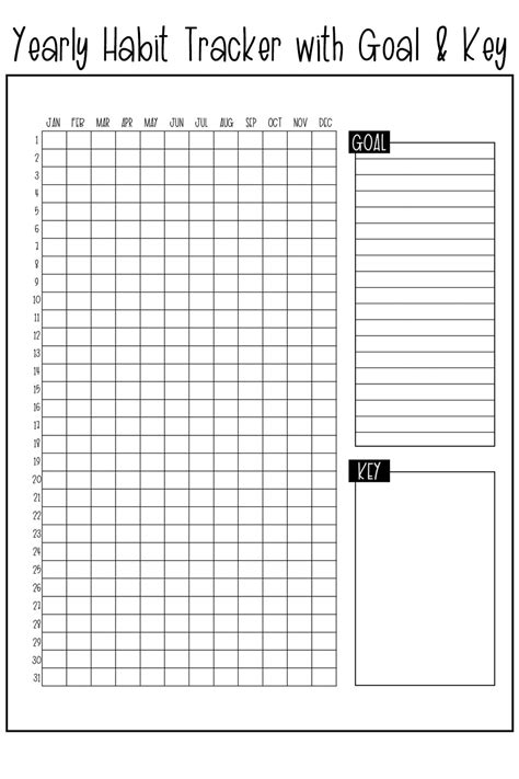 Yearly Habit Tracker Free Printable Track A Habit All