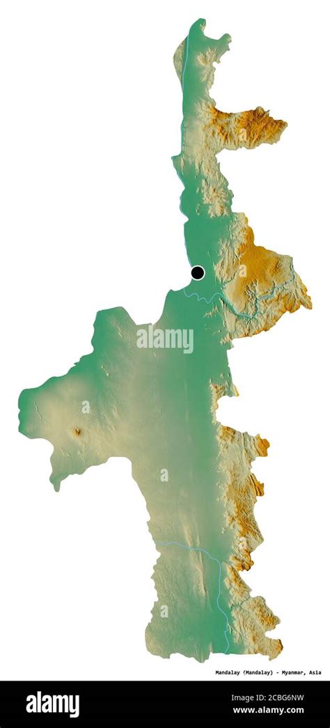 Shape Of Mandalay Division Of Myanmar With Its Capital Isolated On