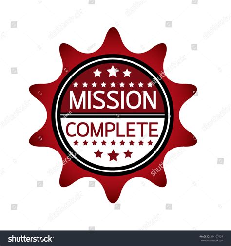 Mission Complete Icon On Flat Design 스톡 벡터로열티 프리 354107624 Shutterstock