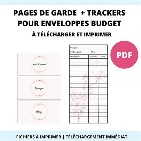 Étiquettes et trackers pour enveloppes budget zip A6 en français PDF à
