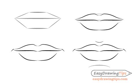 Male Lips Front View Drawing Step By Step Lips Drawing Step By Step