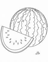 Watermelon Coloring Printable Fruit Sheets Bestcoloringpages Summer Cute Watery sketch template