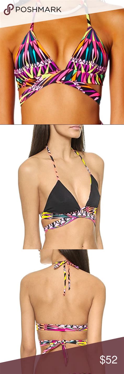 Mara Hoffman Reversible Wrap Bikini Top Nwt A Reversible Mara Hoffman Wrap Bikini Top Detailed