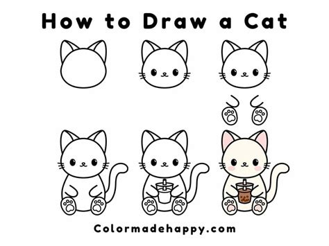 How To Draw A Cartoon Cat Step By Step