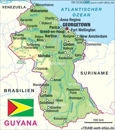 Map Of Guyana Map In The Atlas Of The World World Atlas Guyana