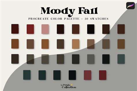 Moody Fall Color Palette Procreate Palette Procreate Swatches In Hot