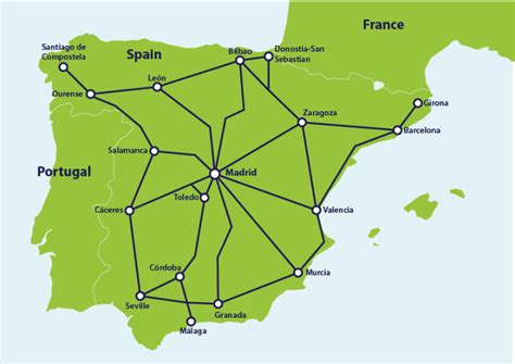 Spain By Train From 169 Spain Train Routes And Map Of Spain