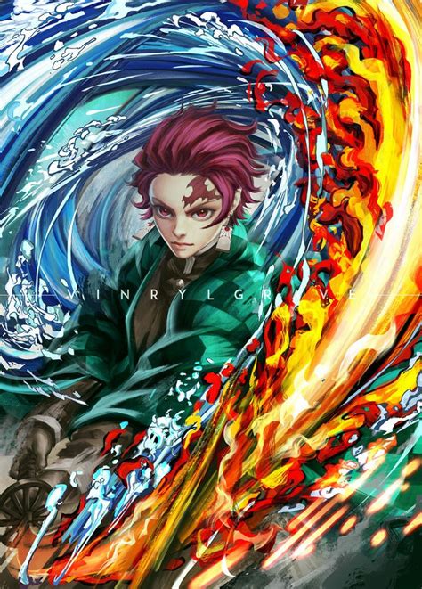 Demon Slayer Fire Breathing Drawing Breath Of Water Tanjirou Slashes