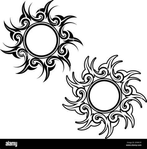 Tribal Tattoo Sun Design Vector Art Ilustración Imagen Vector De Stock