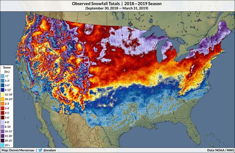 Heres A Look At Seasonal Snowfall Across The United States This Winter