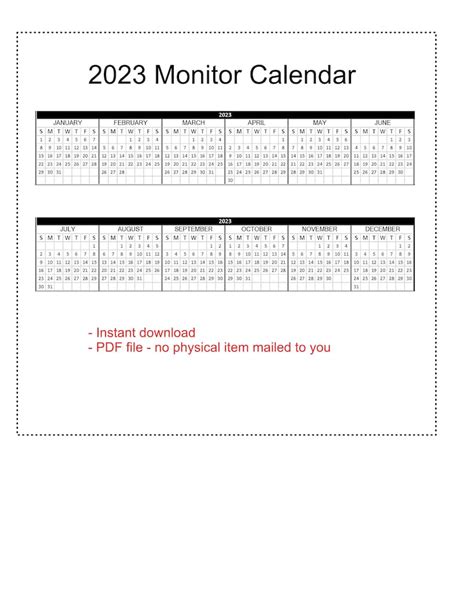 Instant Download 2023 Computermonitor Calendar Desk Etsy Uk