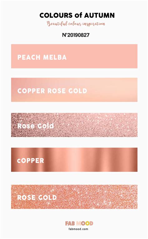 Color schemes with them let create really great combinations if you want your clothes to go well with each other. Autumn Color 2019 - Metallic Color Palettte { Rose Gold ...