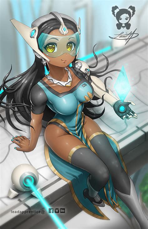 Louie H Symmetra Overwatch Overwatch Overwatch Visor Girl Arm At Side Arm Support