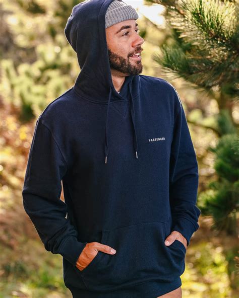 Made To Roam Recycled Cotton Hoodie Deep Navy Passenger