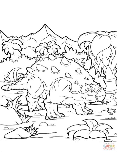 Ankylosaurus Dino coloring page | Free Printable Coloring