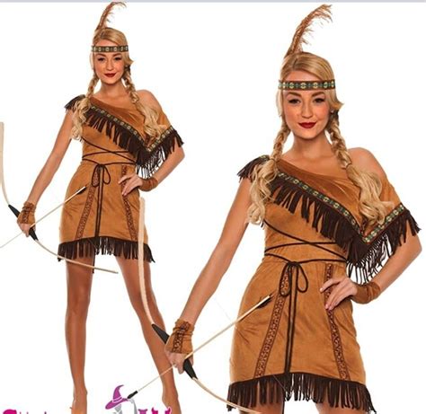 Free Shipping Ladies Pocahontas Native American Indian Wild West Fancy