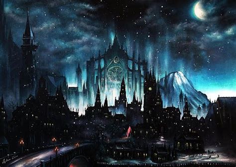 Souls Borne Art Print Game Painting Gothic Moonlight Wall Etsy Uk