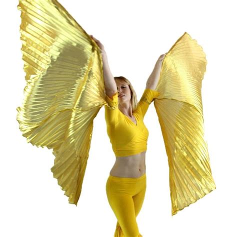 Gold Hand Held Worship Angel Wing [bw011] Danzcue Praise Dance Garments Dance Garments