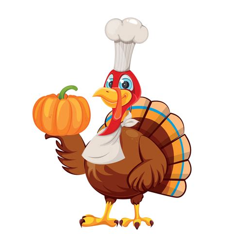 Happy Thanksgiving Cartoon Character Turkey Bird 11935364 Vector Art