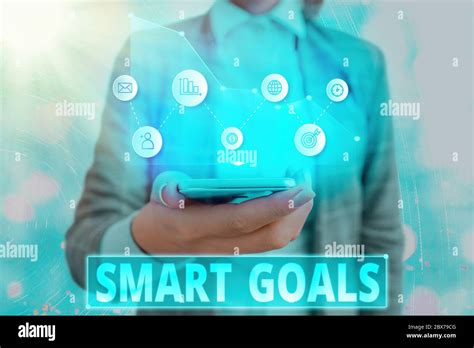 Text Sign Showing Smart Goals Business Photo Showcasing Mnemonic Used