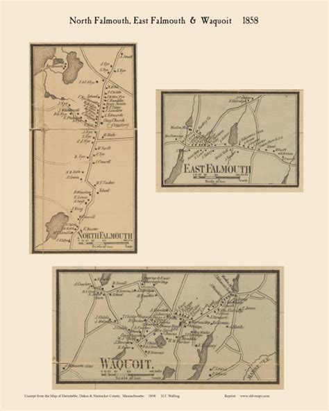 North Falmouth East Falmouth And Waquoit Villages Massachusetts 1858