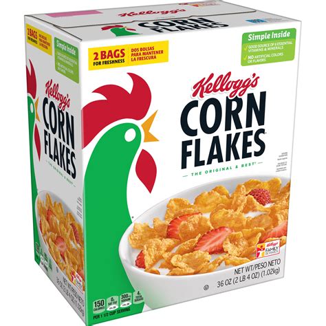 Kelloggs Corn Flakes Breakfast Cereal 8 Vitamins And Minerals