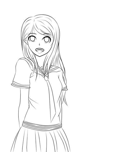 Anime School Girl Uniform Coloring Pages
