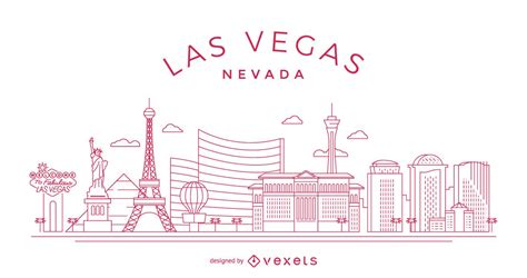 Las Vegas Stroke Skyline Vector Download