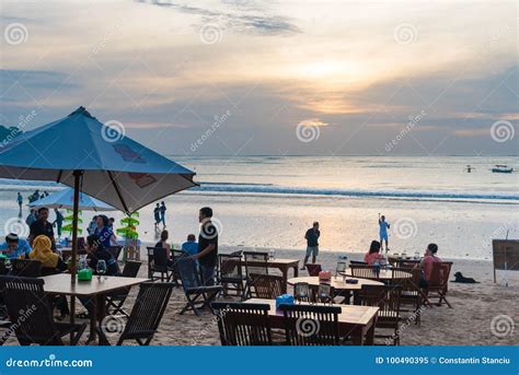 Sea Food Restaurants On Jimbaran Beach In Bali Indonesia Editorial