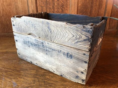Small Rustic Wood Crate Emerson Electric Shipping Crate Vintage
