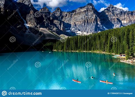 Beautiful Moraine Lake In Banff National Park Alberta Canada Stock