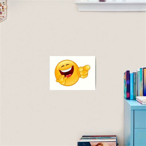 Laughing Emoji Pointing Art Print For Sale By Dusicap Redbubble