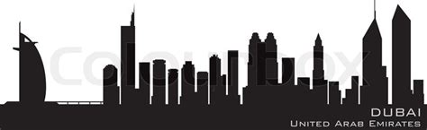 Buildings, streets, silhouette, architecture, landscape, panorama, landmarks. Dubai, Emirates skyline Detailed vector silhouette | Stock ...