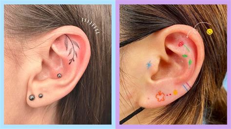 Delicate Ear Tattoo Designs Ideas
