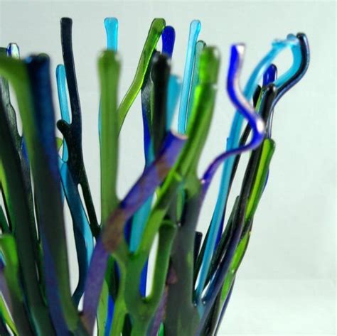 Fused Glass Wild Tangled Sea Grass Etsy Fused Glass Small Vase Glass