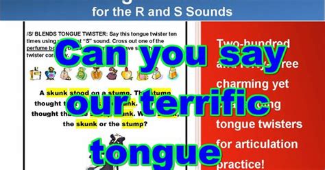 Need Tongue Twisters We Have Over 400 Of Them For The R S Sh Ch Th